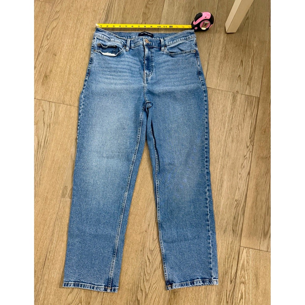 Calvin Klein Jeans Womens 12 Light Wash Blue Straight Leg High Rise 5-Pocket